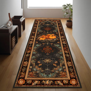 Halloween Pumpkin Runner Rug, Black Gothic Fall Carpet with Autumn Leaves and Cobwebs, Non Slip Washable Hallway or Kitchen Floor Mat a96be3a9-23f6-42b9-94a5-eac01e127492-1.jpg