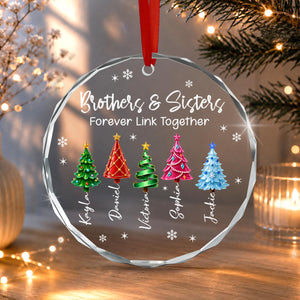 Personalized Brother & Sisters Siblings Christmas Tree Circle Glass Ornament a9817970-affc-4453-aa5a-cbb32fe5fa37-1.jpg