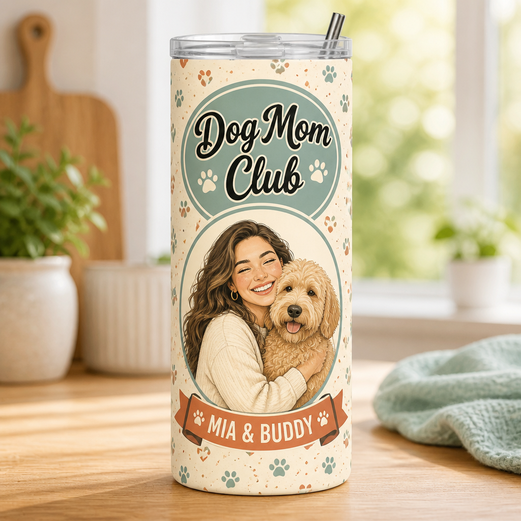 Dog Mom Club Custom Pet + Person Portrait Tumbler - Personalized Tumbler a9883e1d-c7d9-4c78-94c5-c410e682cef8.png