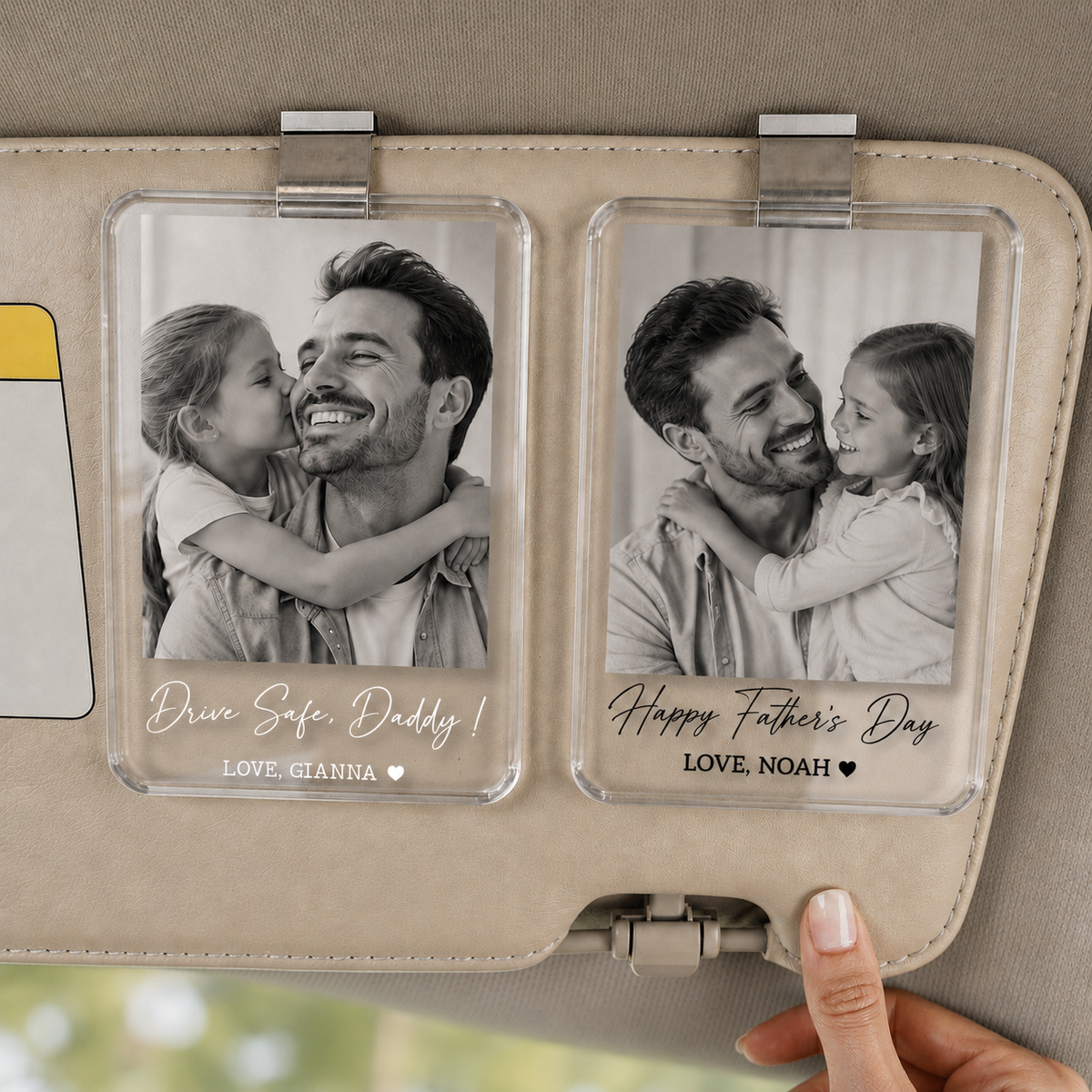 Personalized Photo Car Visor Clip, Drive Safe I Love You, Anniversary Gift for Him Picture Fridge Magnet, Gifts for Dad, Drive Safe Gift Father's Day Gift