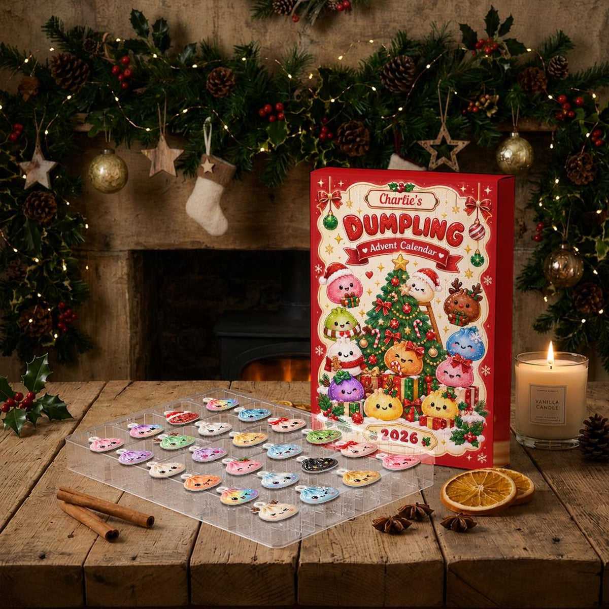 Personalized Dumpling Advent Calendar, 24 Acrylic Charms, Custom Name, 2026 Countdown, Asian Food Keepsake a99acd97-b1fb-4841-979a-286a2098a69a-il_1588xN.8567846833_o2on.jpg