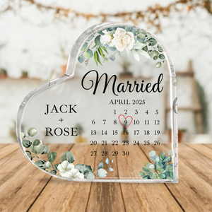 Personalized Engagement Gift Acrylic, Engaged Calendar Acrylic Plaque, Engagement Gift for Couple, Engagement Keepsake Gift, Engaged Gift