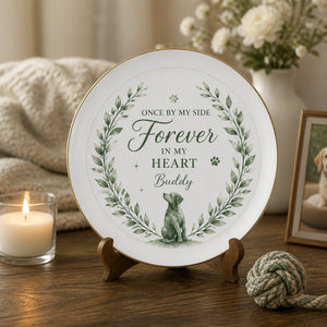Pet Memorial Ceramic Plate — Once by my side, Forever in my Heart (Name) - Personalized Personalized Ceramic Plate a99e19f9-7df6-4724-b8f1-08c66e75f9cd.jpg