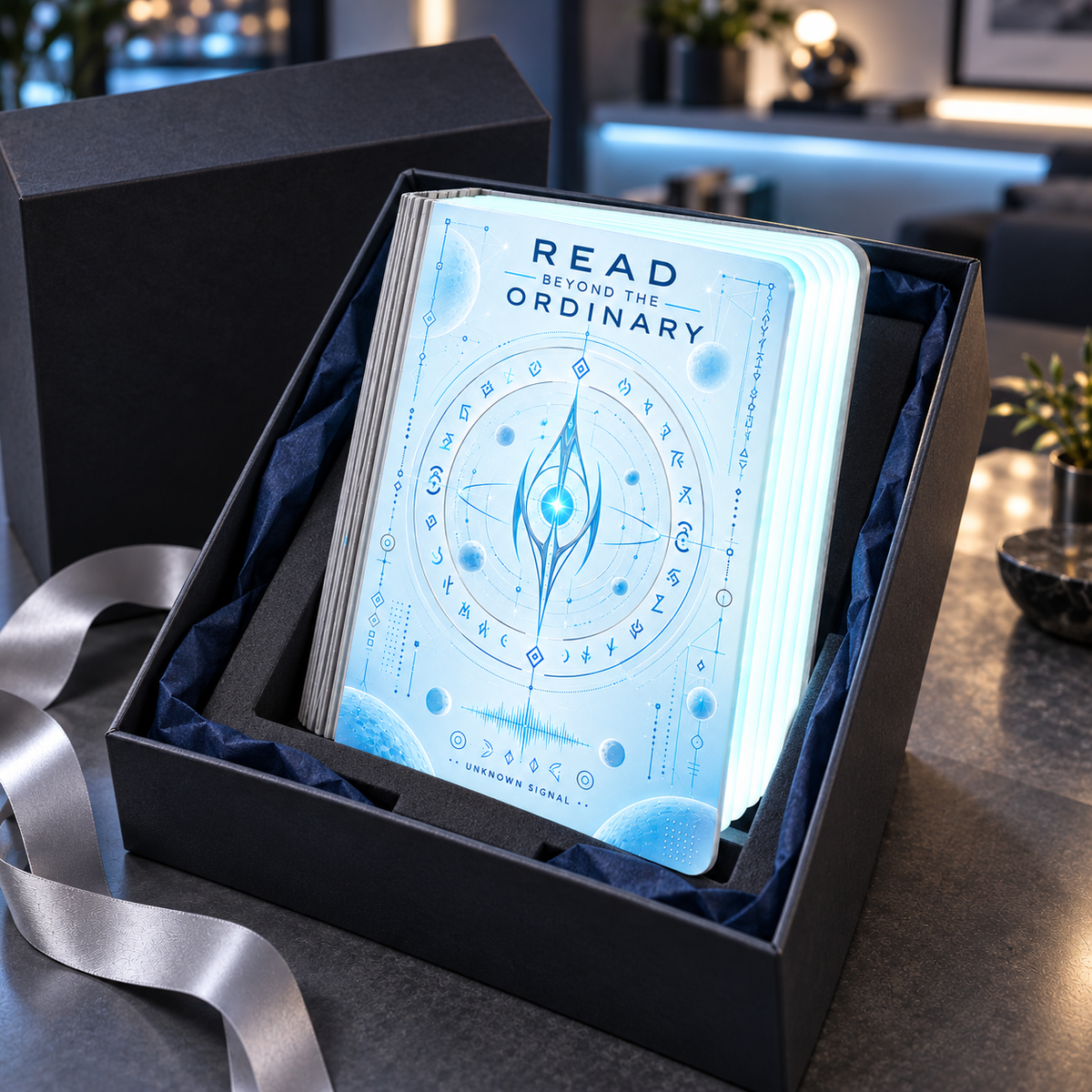 Alien Code Folding Book Lamp – Ice Blue Sci-Fi Design, Gift for Book Lovers a9b0626b-a0e1-44a0-888f-29428b902bb1--n-s-ch-xanh-b-ng-trong-h-p-qu-3.png