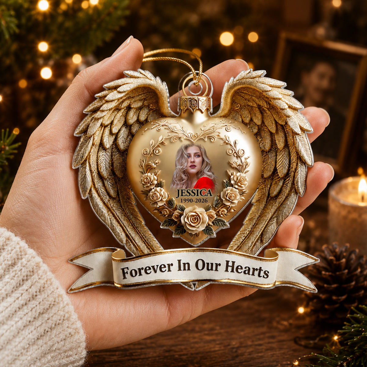 Forever In Our Hearts Angel Wings Memorial Keepsake - Real 3D Raised Ornament a9b1aadc-681f-45d3-b1d0-07d4f974a92f-Banner-3-1-.jpg
