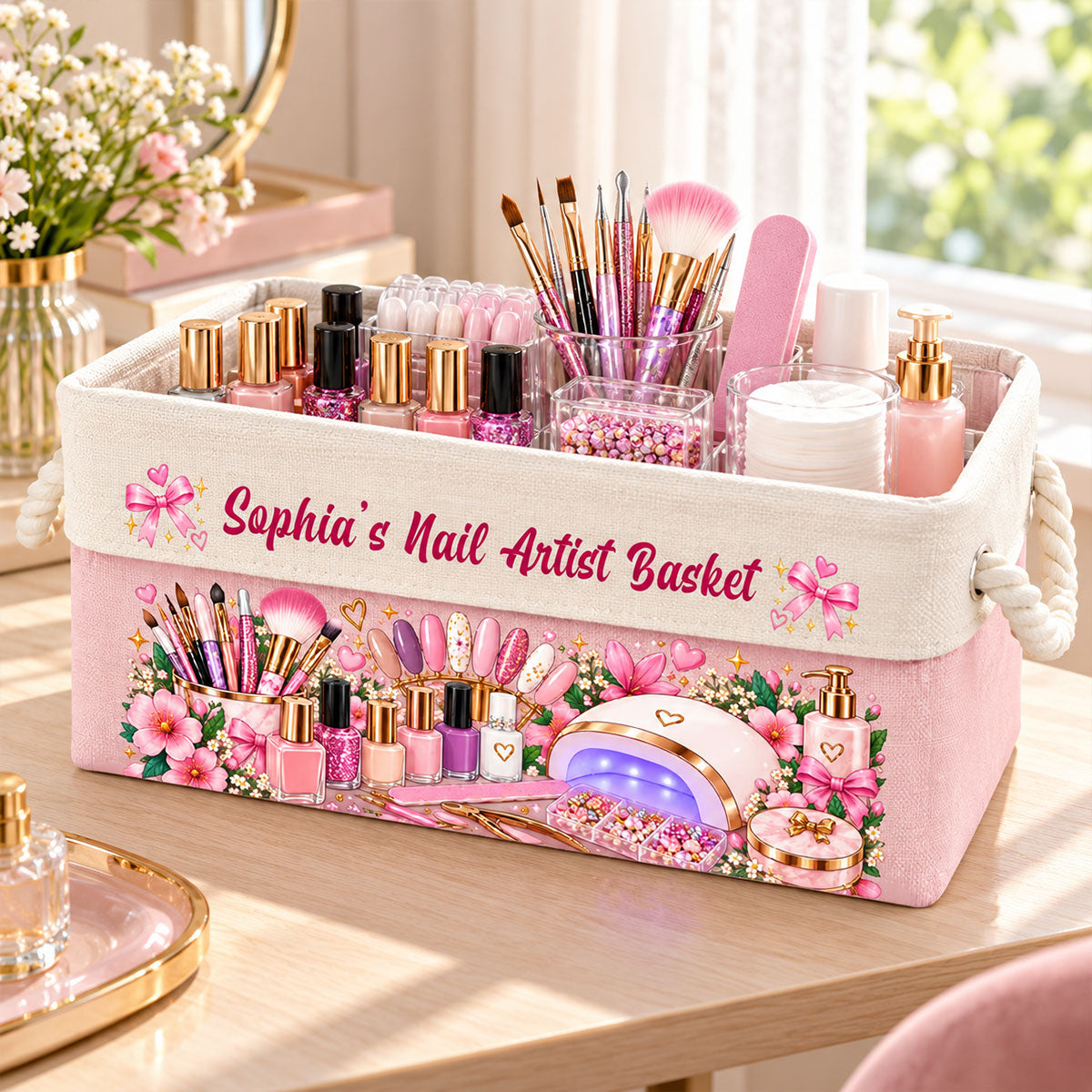 Nail Artist Basket Storage With Handles For Nail Artist - Personalized Storage Basket a9cdd0a7-9fd4-4383-9a79-a666e05f4fe7-3.jpg