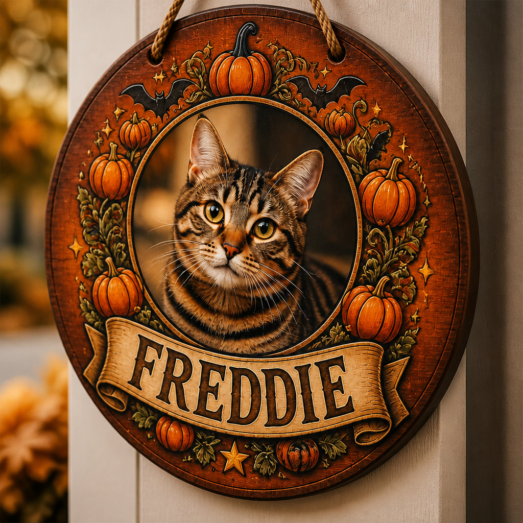 Halloween Pumpkin Pet Photo Wood Door Sign - Personalized Wood Sign a9d6aa63-e9f7-4ae8-a114-0ef30495315e.jpg