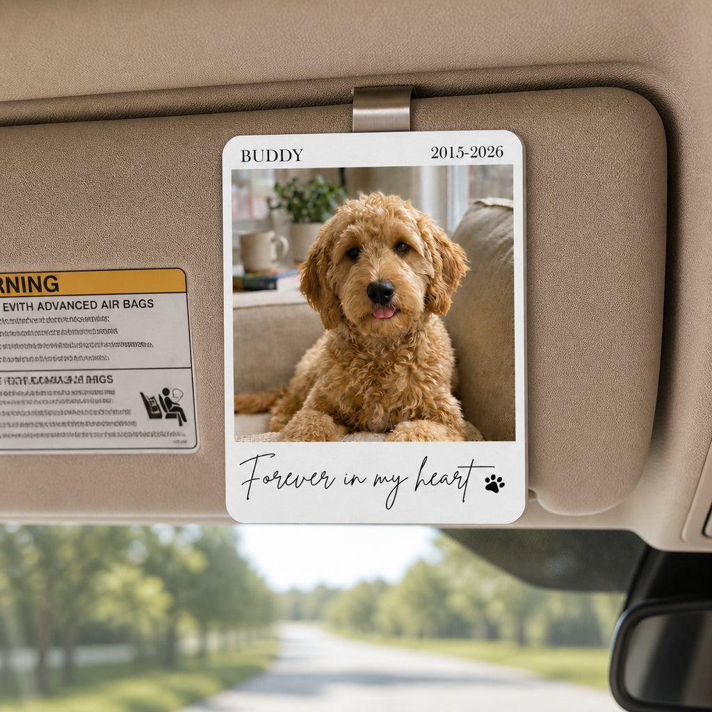 Custom Pet Memorial Car Visor Clip – Photo, Name & Years - Personalized Car Visor Clip a9d71c84-6979-479f-bca3-1d737b60e4ee.jpg