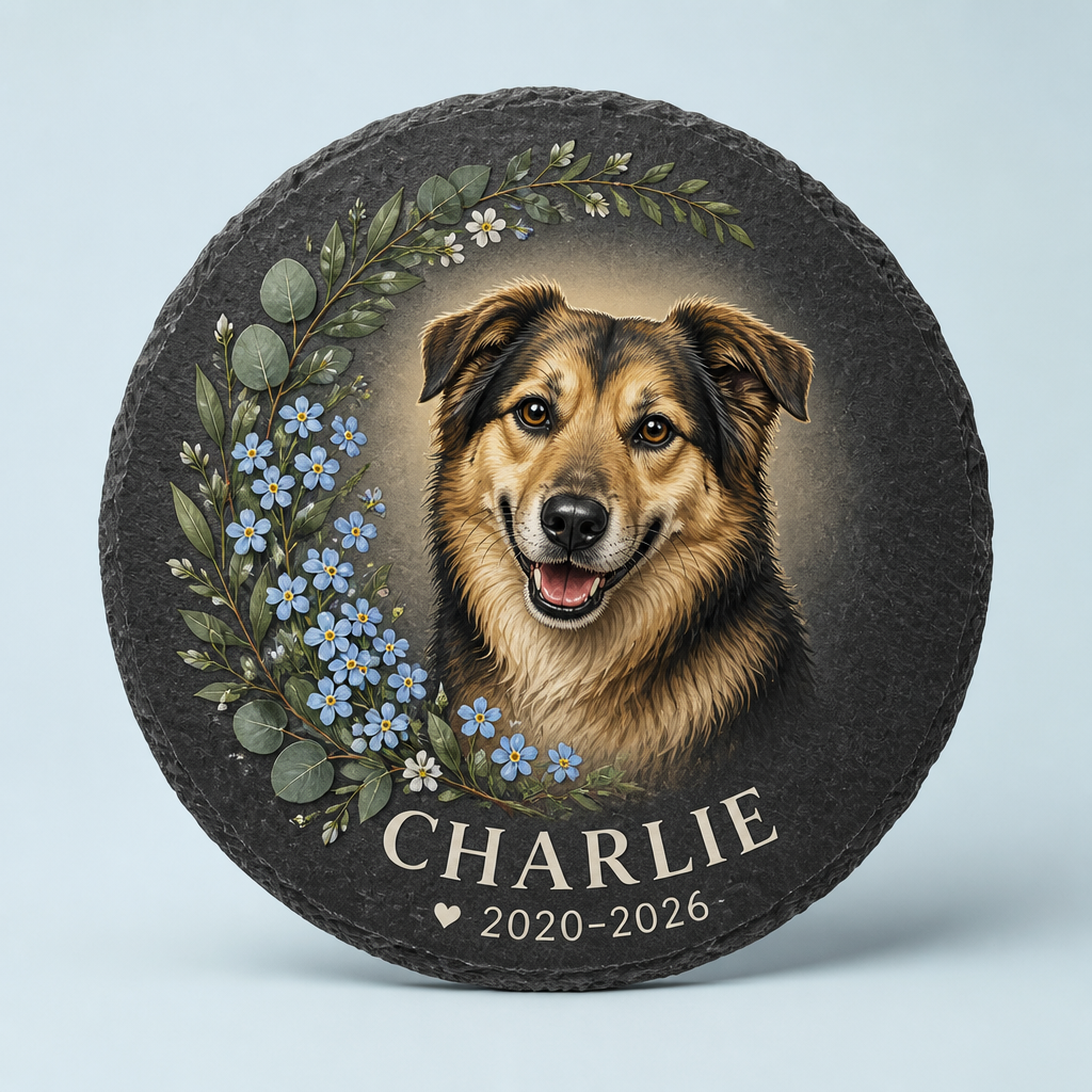 Custom Pet Memorial Portrait Slate Stone – Name & Years - Personalized Memorial Stone a9dddaac-83af-42ee-a046-0fddde917752.png