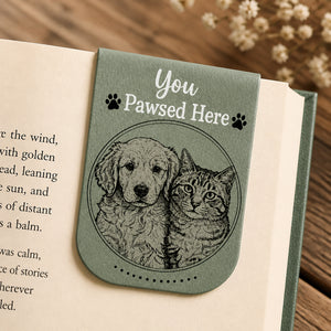 Custom Pet Sketch Magnetic Bookmark — You Pawsed Here - Personalized Magnetic Leather Bookmark a9e138f0-86d4-42e6-8ffd-c32ca8efa551.jpg