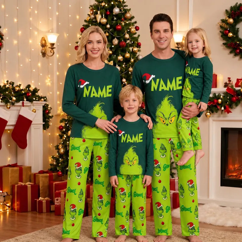 Personalized Christmas Pajamas, Grinch Family Pajamas, Matching Christmas Green Family Pajamas, Couples Christmas Pajamas Monogram a9e1cbfb-249e-4449-a232-f0ec9c707cf7-ggfg-5-.webp