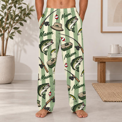 Personalized Fishing Pajama Pants: Custom Bass Pattern Lounge Bottoms a9f8e3f3-31c4-437d-93a3-dee79612dced-4.jpg