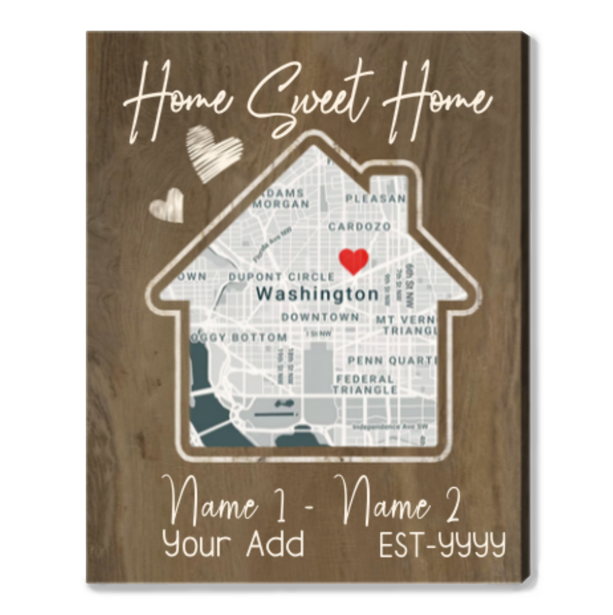 Our First Home Custom Map Print, Best Housewarming Gifts, Gifts for New Homeowners, New House Gifts