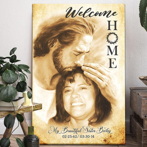 Custom Canvas Prints, God Sympathy Gifts, Jesus Memorial Gift, Remembrance Gifts, Bereavement Gift, Welcome Home Jesus Canvas