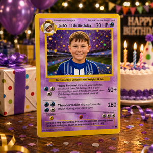 Personalized PKM Card, Custom Anime Photo Card for Son, Daughter, Birthday, Christmas, Family Gift