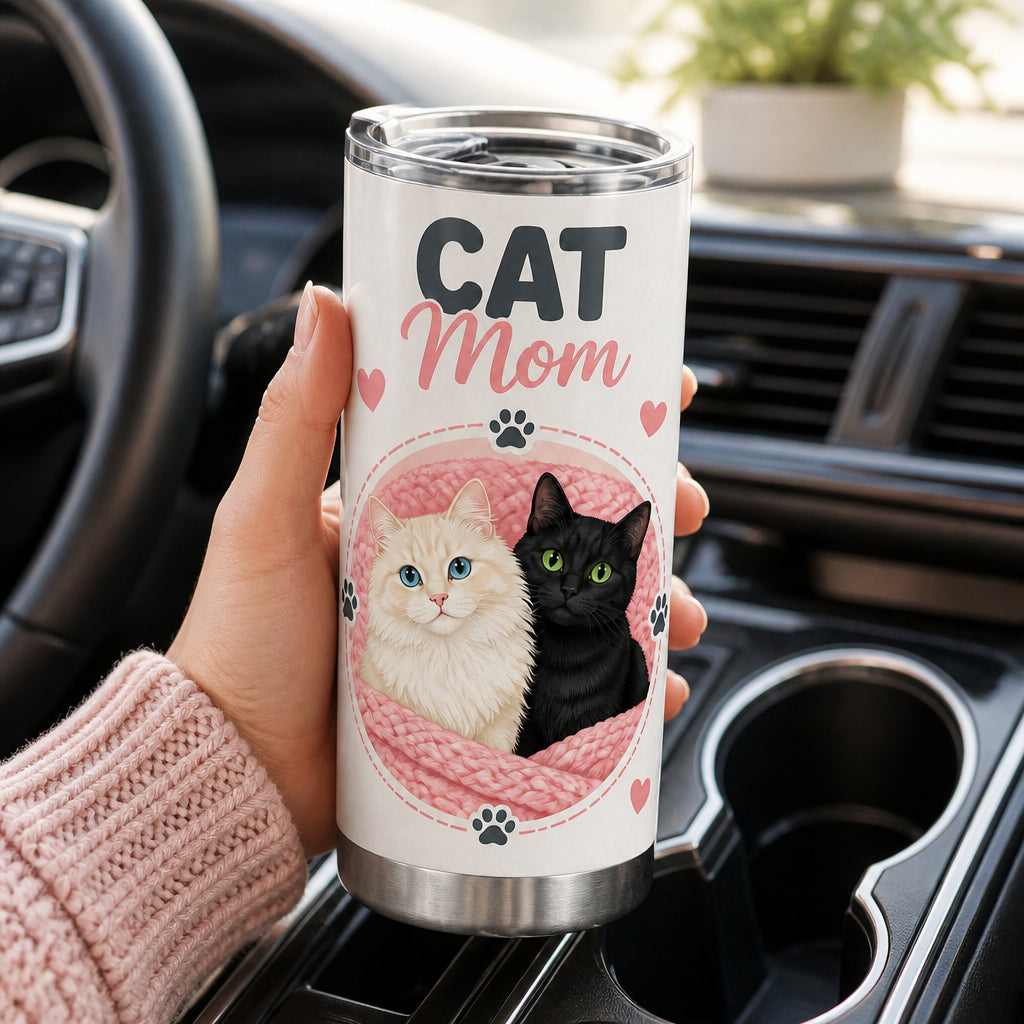 Cat Mom Tumbler — Life Is Better With Cats (2-Photo Pet Portrait) - Personalized Tumbler aa25241a-ecad-4227-a870-65307f76ba06.jpg