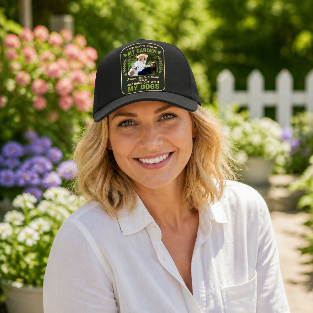 Garden + Dogs Photo Cap – Custom Photo & Names - Personalized Printed Cap aa298fd5-92c0-4181-9aeb-b254d5dd2893.jpg