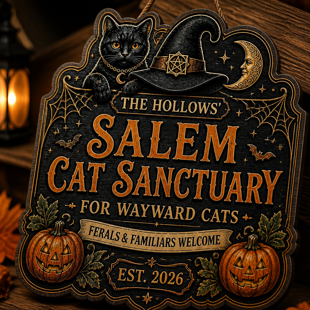 Personalized Salem Cat Sanctuary Wood Sign – Custom Family Name & EST Year - Personalized Wood Sign aa38a70c-3b07-41e2-bce8-60519941d81f.jpg