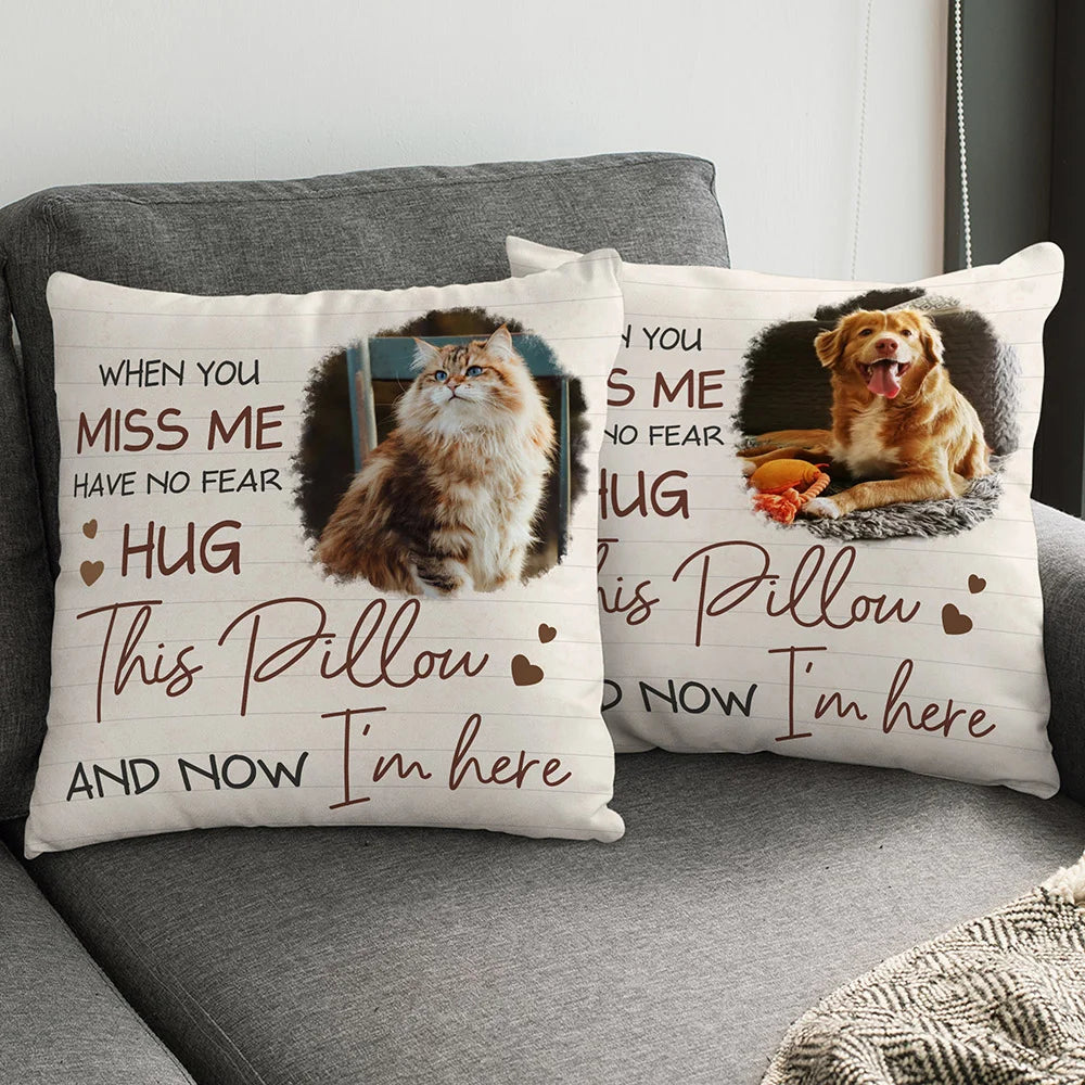 Personalised I Am Here Photo Memorial Pillow Cover Home Decor Sympathy Sentimental Commemorative Gift for Women Men