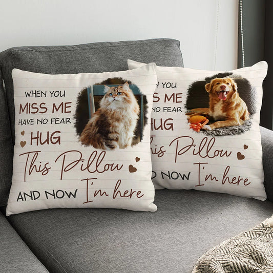 Personalised I Am Here Photo Memorial Pillow Cover Home Decor Sympathy Sentimental Commemorative Gift for Women Men