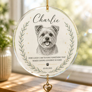 Custom Pet Memorial Line-Art Ornament - Personalized 1 Layered Suncatcher with Charm aa3b5841-f0f4-49e6-8da2-6c1c7d8439d8.jpg