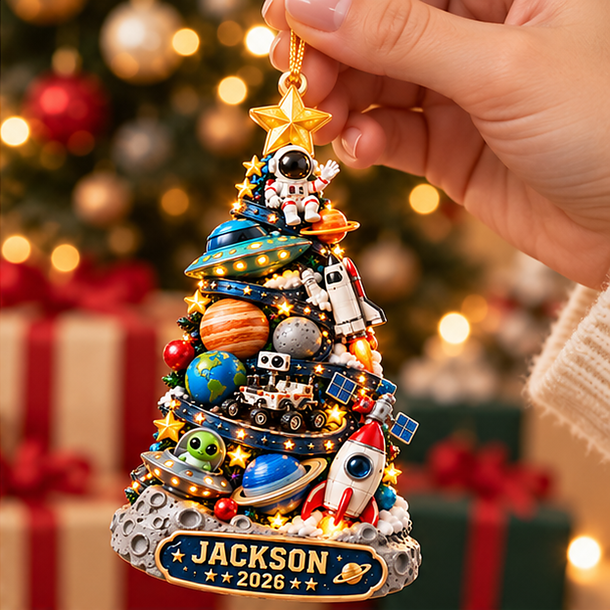 Personalized 3D Space Explorer Christmas Tree Ornament 2026 – Astronaut, Rocket & Planets, Custom Name Gift for Kids aa401b5d-a298-480a-97cd-a2c259313742-Jackson_Space_02_Handheld_1200x1200.png