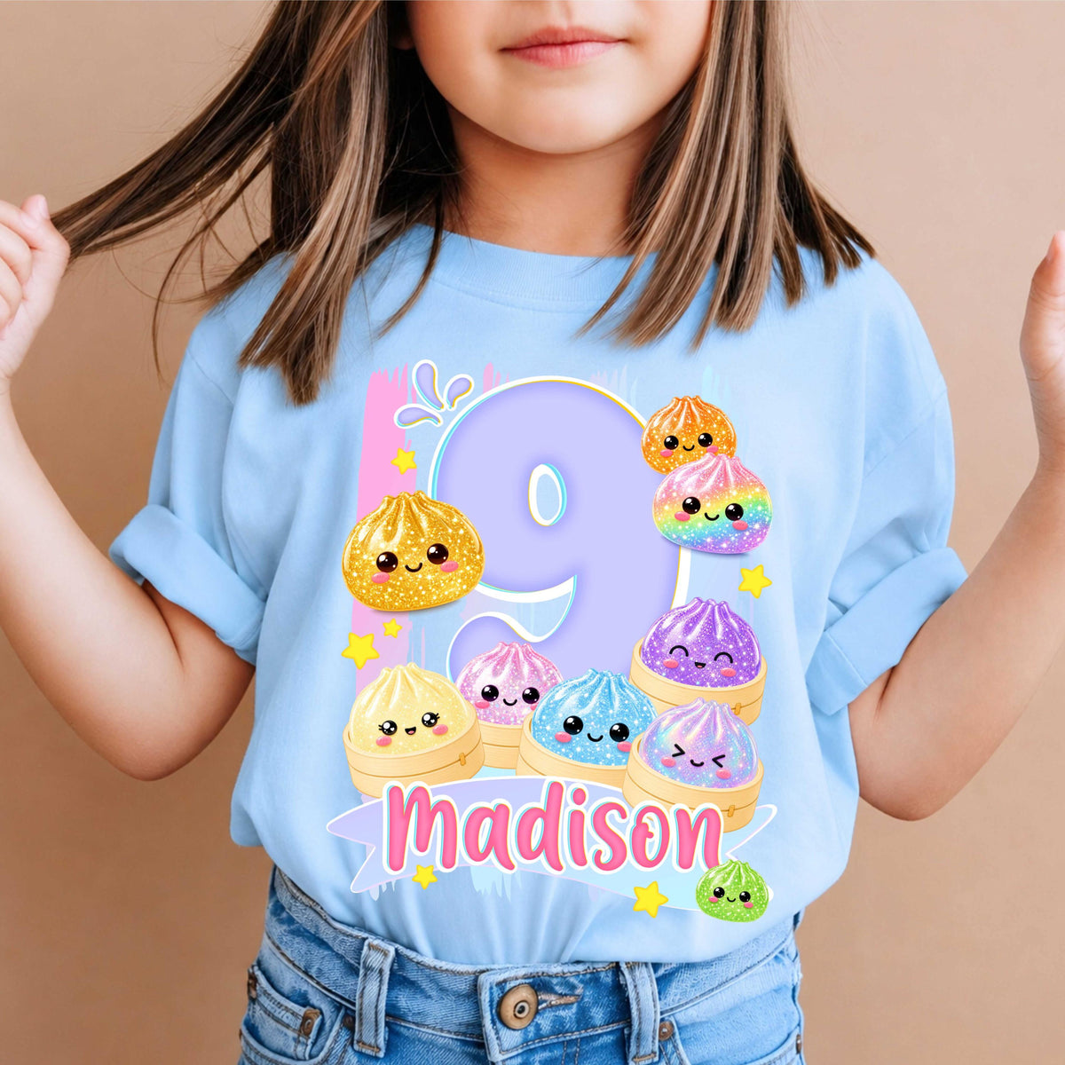 Personalized Birthday Dumpling T-Shirt for Girls – Custom Name Cute Glitter Bao Buns Birthday Party Tee aa45749d-7518-43e8-9e7c-0a69e1fabdf4-2.jpg