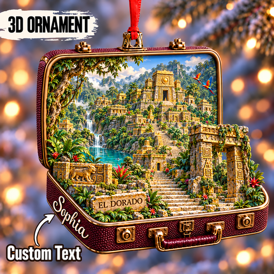 Personalized El Dorado 3D Suitcase Christmas Ornament – Lost City of Gold Keepsake & Gift for Adventure Lovers aa5e5136-779e-4915-9ea7-bb2656a8ac89-Sophia-s-El-Dorado-Jungle-Suitcase-Ornament.png