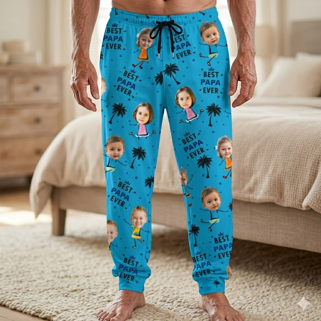 Custom Photo Best Dad Mom Ever - Personalized Pajama Pants