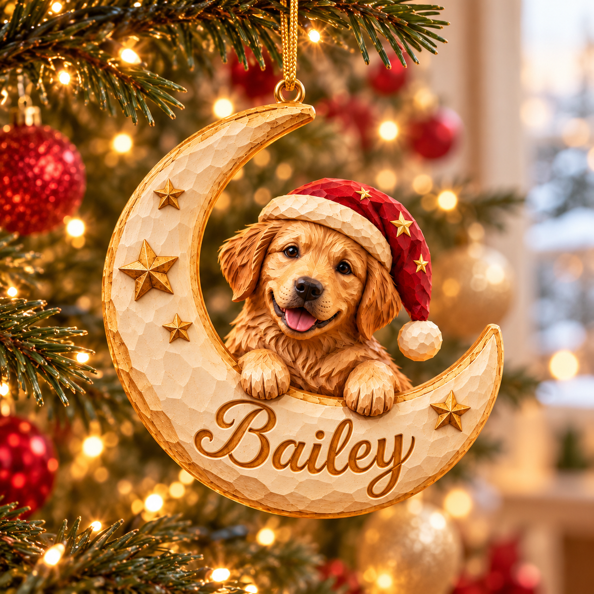 Personalized Dog Christmas Ornament – Custom Pet Photo & Name, 3D Relief Crescent Moon & Stars Ornament, Christmas Gift for Dog Lovers aa945b13-5da9-496d-96d3-41dfce5520cf-Bailey-Crescent-Puppy-Christmas-Ornament-1.png