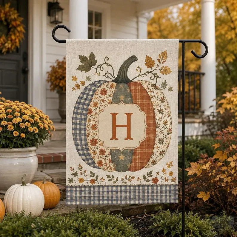 Personalized Pumpkin Garden Flag, Custom Monogram Fall Yard Decor, Patchwork Autumn Flag aa97baa0-abf3-44bf-9167-7ffdf7a05d6b-fgg-4-.webp