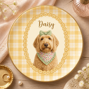 Custom Pet Portrait Name Plate – Botanical Cameo Edition - Personalized Personalized Ceramic Plate aab5376b-0906-4cc2-83bd-7cd6aa26ac73.png