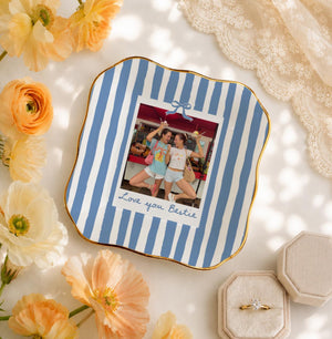 Personalized Besties Photo Ring Dish, Ceramic Best Friend Jewelry Dish, Sister Birthday Gifts For Her, Bridesmaid Striped Trinket Tray aaf3361a-0bbb-463d-8563-417067586667-10.jpg