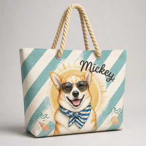 Custom Beach Tote – Watercolor Pet Portrait with Shades - Personalized AOP Tote aaf54d6e-8860-4771-885f-d60c62befbff.jpg