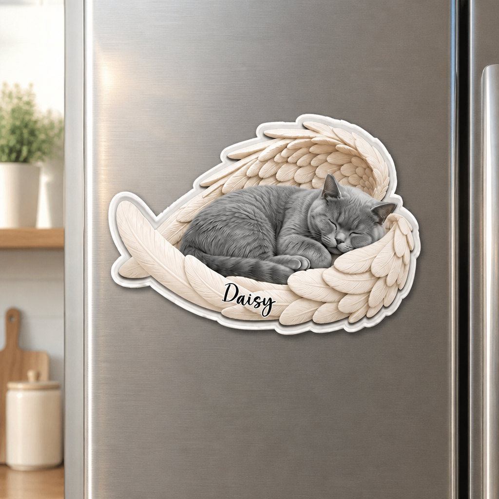 Custom Pet Memorial Angel Wings Fridge Magnet - Personalized Custom Shape Fridge Magnet aafb184d-8563-4076-85db-c0d702f0a1ec.png