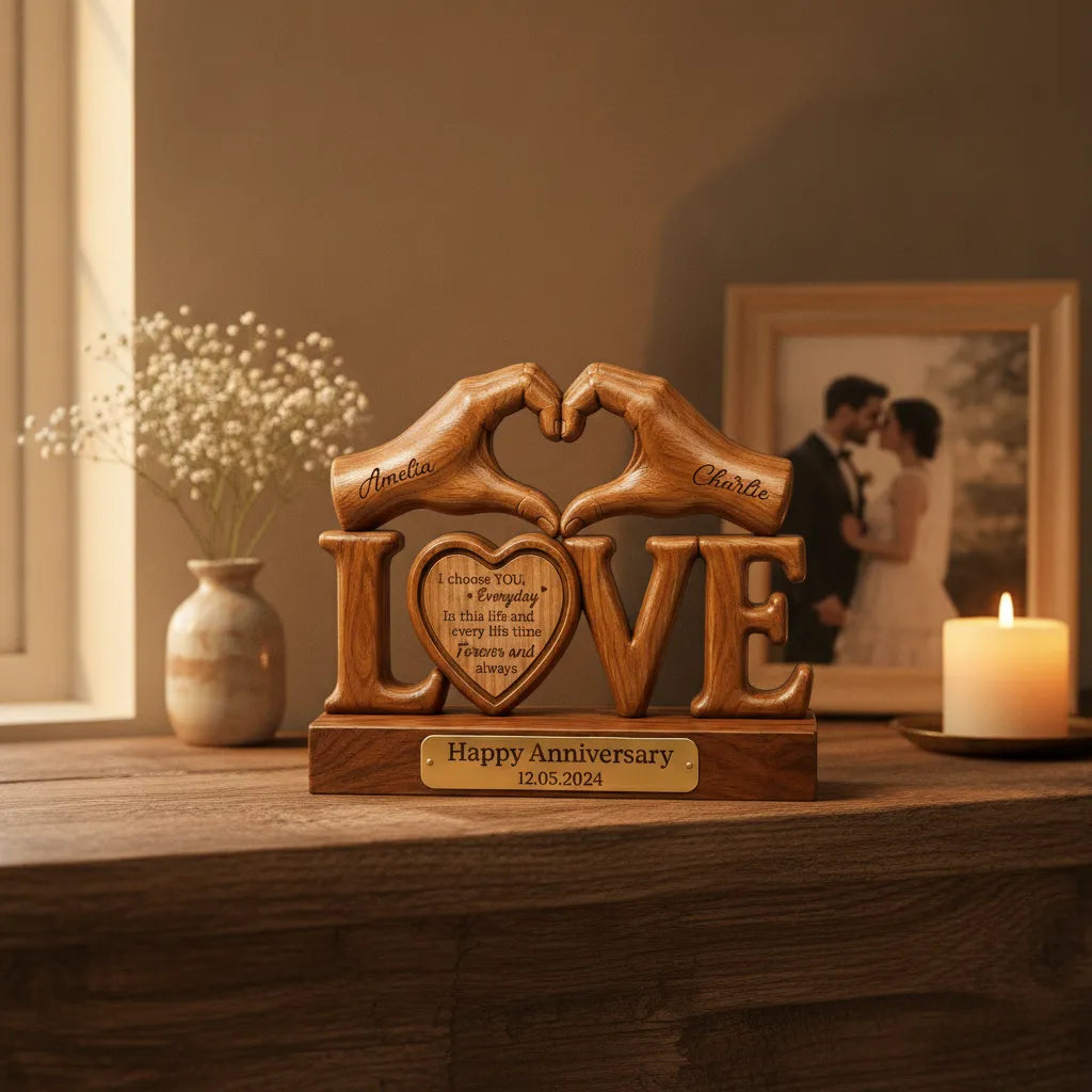 I Choose You Everyday Couple - Personalized Wooden Plaque - Heartfelt Anniversary Gift for Him, for Her