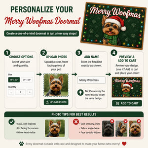 Merry Woofmas Yorkie Doormat - Personalized Doormat ab4739de-6ace-40da-b6f9-4cc175e926b2.jpg