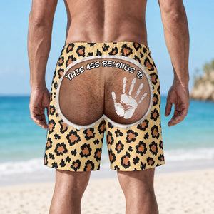 This Ass Belongs Top Me Tropical Vacation Swim Trunks, Personalized Beach Shorts ab4d7355-6058-4b90-bcdd-31f018ffd5ec-banner-6.webp