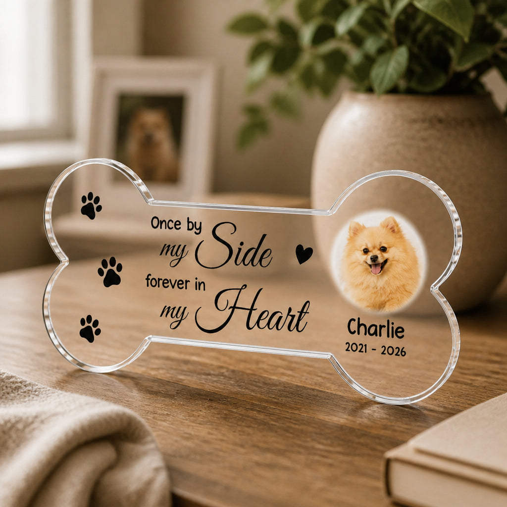 Pet Memorial Bone Acrylic Plaque – Once by My Side, Forever in My Heart (Photo + Name & Years) - Personalized Custom Shape Acrylic Plaque ab50b5cd-2f53-4cd1-bfae-e91e1c05c6a5.jpg