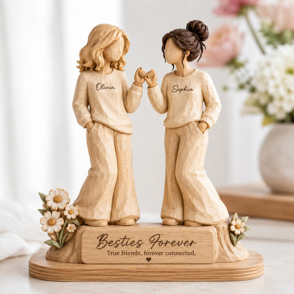 Personalized Best Friends Wooden Block, Besties Forever Pinky Promise Keepsake, Soul Sister Birthday Gift, Bestie BFF Gift, Friendship Decor ab57634f-ee03-4c7f-9592-b989b14d19d3-1.jpg