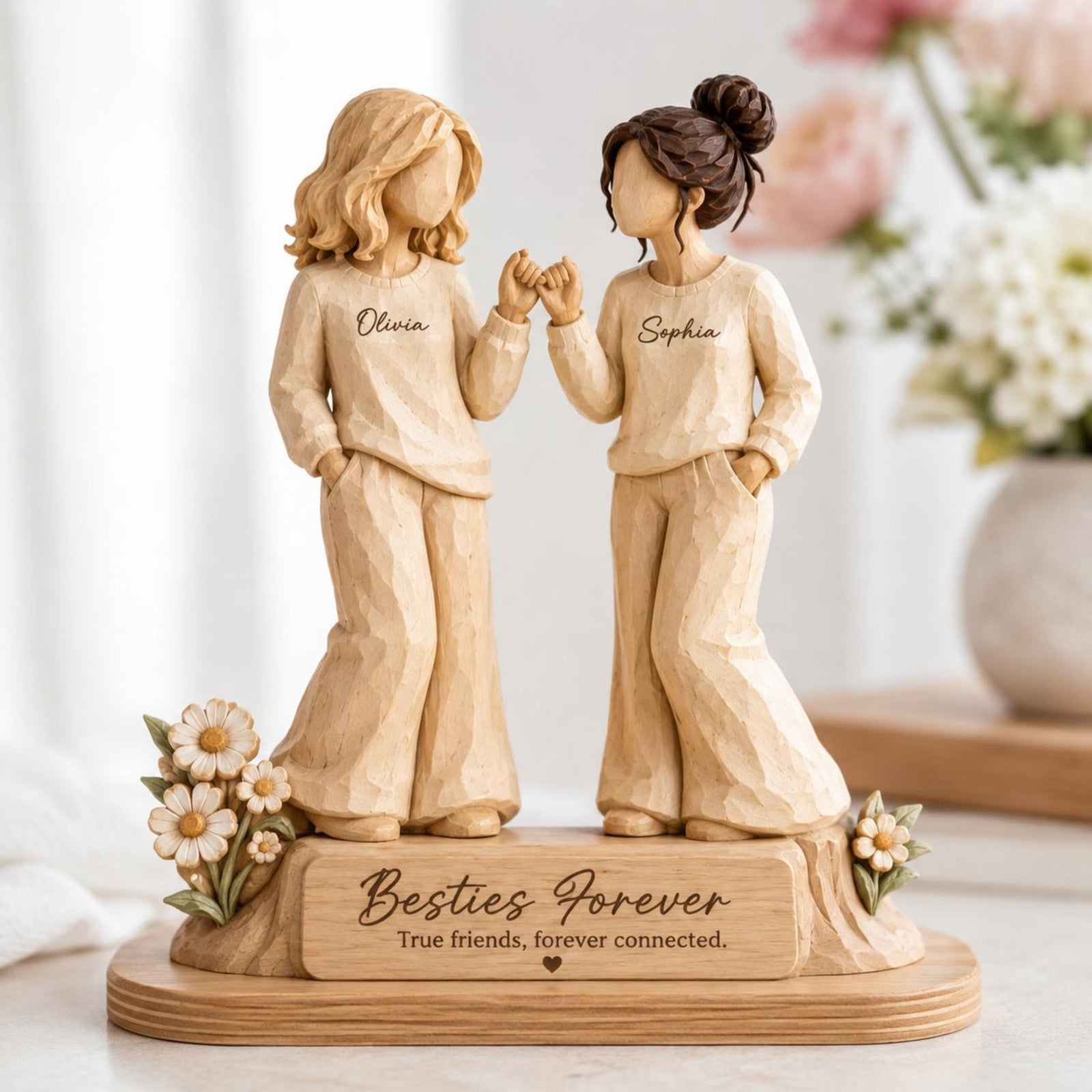 Personalized Best Friends Wooden Block, Besties Forever Pinky Promise Keepsake, Soul Sister Birthday Gift, Bestie BFF Gift, Friendship Decor ab57634f-ee03-4c7f-9592-b989b14d19d3-1.jpg