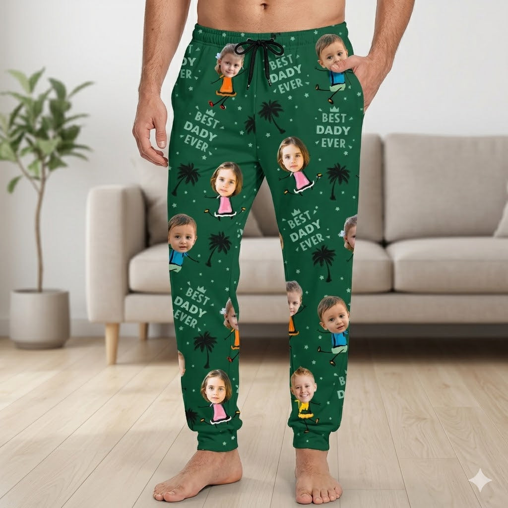 Custom Photo Best Dad Mom Ever - Personalized Pajama Pants