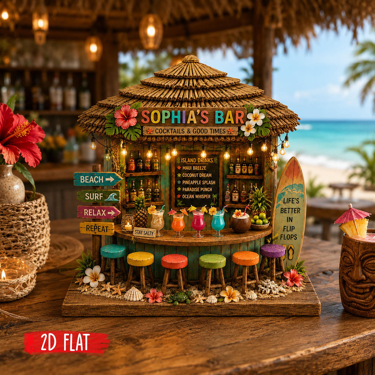 Personalized Tiki Bar Wooden Block, Custom Beach Bar Wooden Sign, Bar Mini Shelf Decor, Summer Beach, Tropical Cocktail Bar, Summer Vacation ab6e3f28-f3d0-44e4-ae0c-2e9aa418ee17-4.jpg