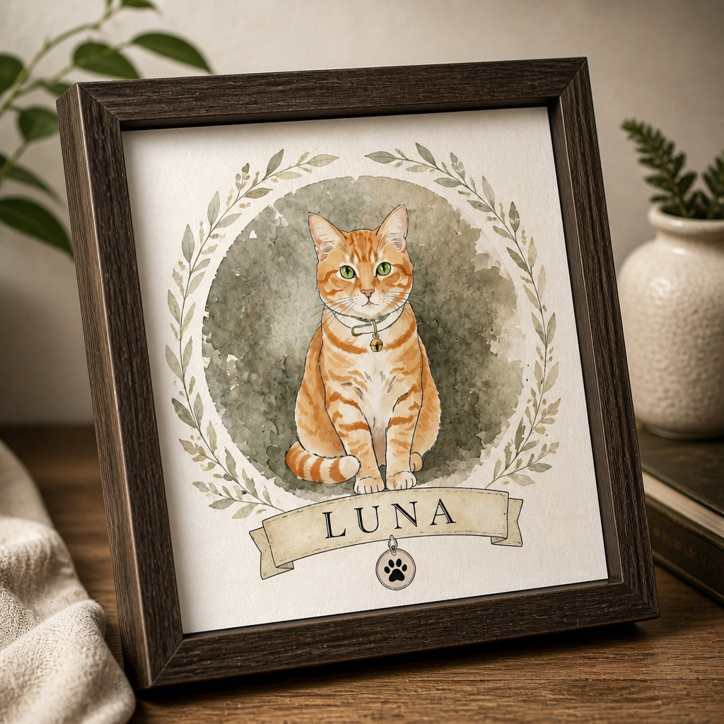 Custom Watercolor Pet Portrait Name Frame - Personalized Picture Frame ab6f8cb1-c9f1-48a6-a762-98b38ab3c6c2.jpg