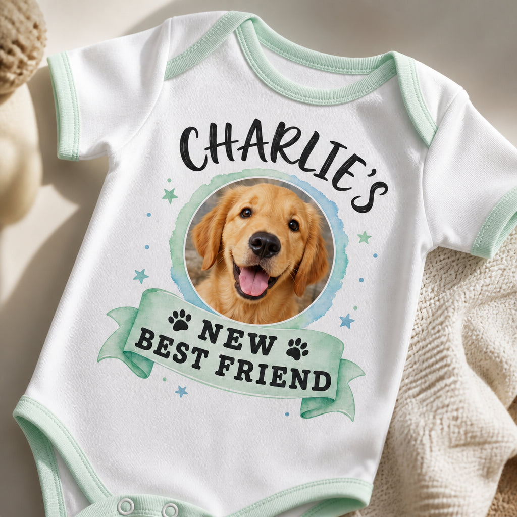 Pet Photo Baby Onesie - [Name]'s New Best Friend - Personalized Baby Onesie With Color ab8a5263-1490-4309-8062-2bccdaedc7b8.jpg