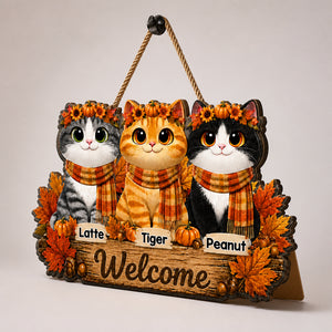 Autumn Cats Welcome Wood Sign – Custom Pet Portraits - Personalized Wood Sign ab9f0b9e-979d-4330-b217-023ef2d227ef.jpg