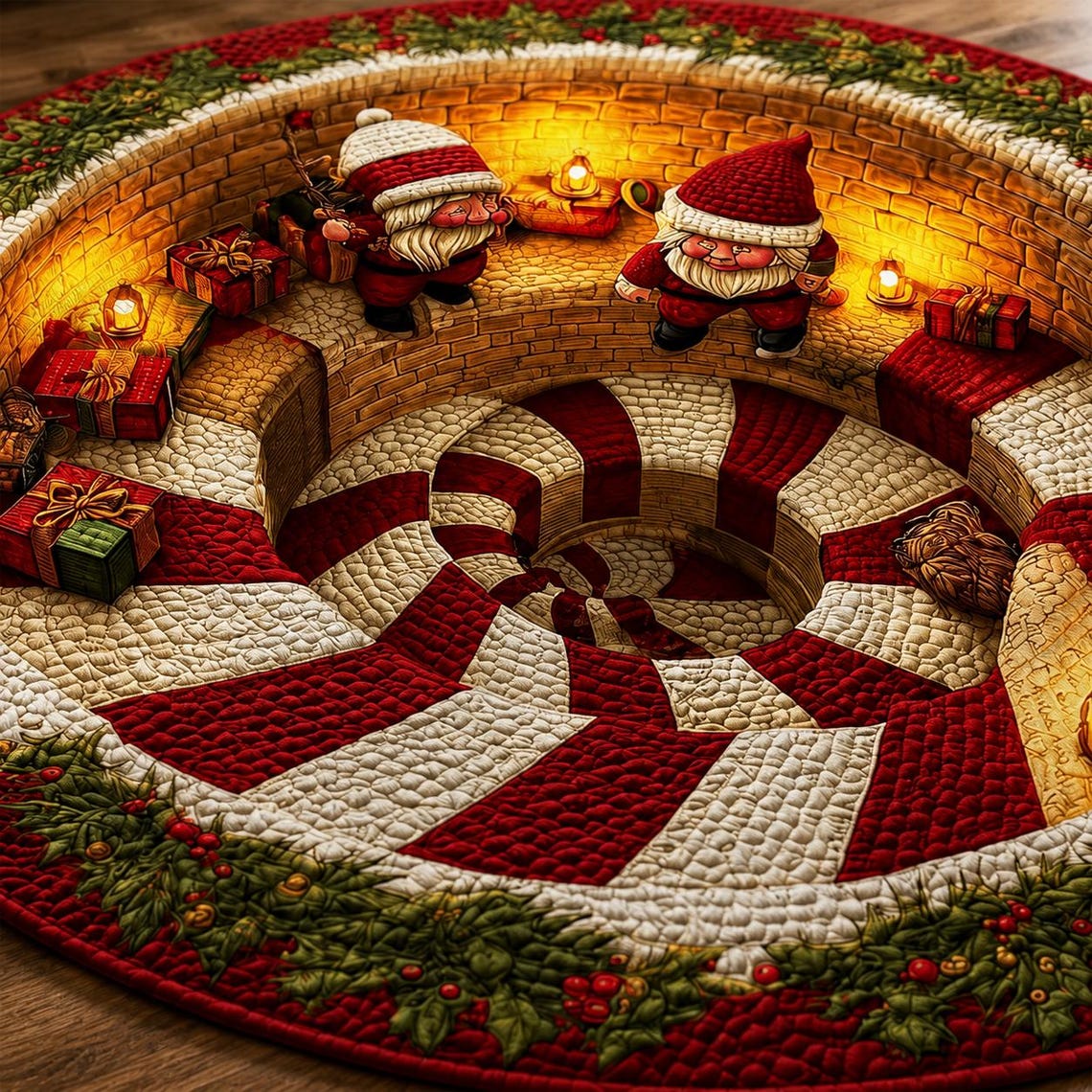 Christmas 3D Illusion Rug, Santa Gnome Round Area Rug, Candy Cane Spiral Floor Mat, Holiday Living Room Decor, Xmas Gift abaeb52c-2085-4236-98dc-af6032edbc29-3.jpg