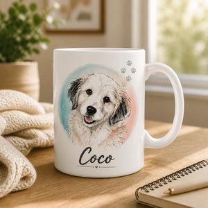 Custom Pet Watercolor Portrait Name Mug - Personalized Mug abb9b063-26b8-4725-af69-478b79521413.jpg