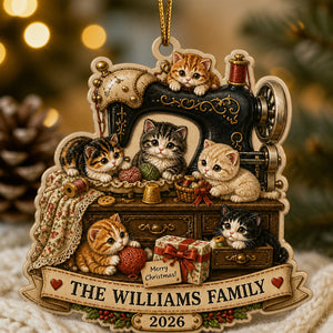 Personalized Cat & Sewing Family Shape Ornament - Name & Year - Personalized Shape Ornament abd47f10-15dd-408e-ad1c-c1f9f148b8f2.jpg