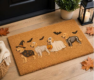 Halloween Golden Dog Doormat, Golden Dog Coir Welcome Mat, Fall Front Porch Decor, Funny Fall Porch Decor, Dog Lover Gift abd50781-9ad1-49b8-81e2-64cd63445468-gfhrew.jpg